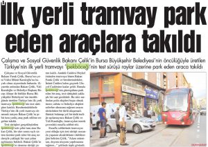 İlk Yerli Tramvay Park eden Araçlara Takıldı 18.08.2013